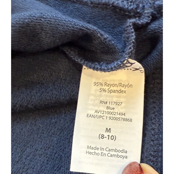 Avia Criss Cross Back Long Sleeve Yoga Sweatshirt Size Medium Navy Blue NWT - Picture 4 of 9